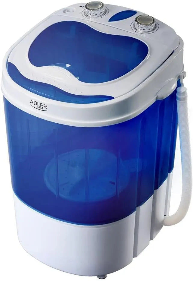 Adlereurope, Vaskemaskiner, ADLER EUROPA AD 8051 Mini vaskemaskine med spinding Funtkion vaskemaskine Camping, Hvid, 3KG, 6 kg, 400 w