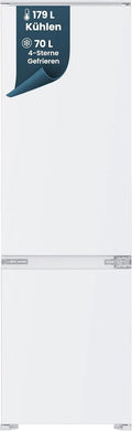 homeX CFB2491E, Køle-/fryseskabe, bygget-i køleskab med fryser 178cm niche 249 liter, Hvid, 178cm, 249 l, 179 L, 70 L