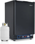 Smad, Minikøleskabe, Camping Gas Køleskab 12V 230V, 40L, 0-10 ° C, Stille Absorber Autocamper Køleskab, Sort, 12V, 230V
