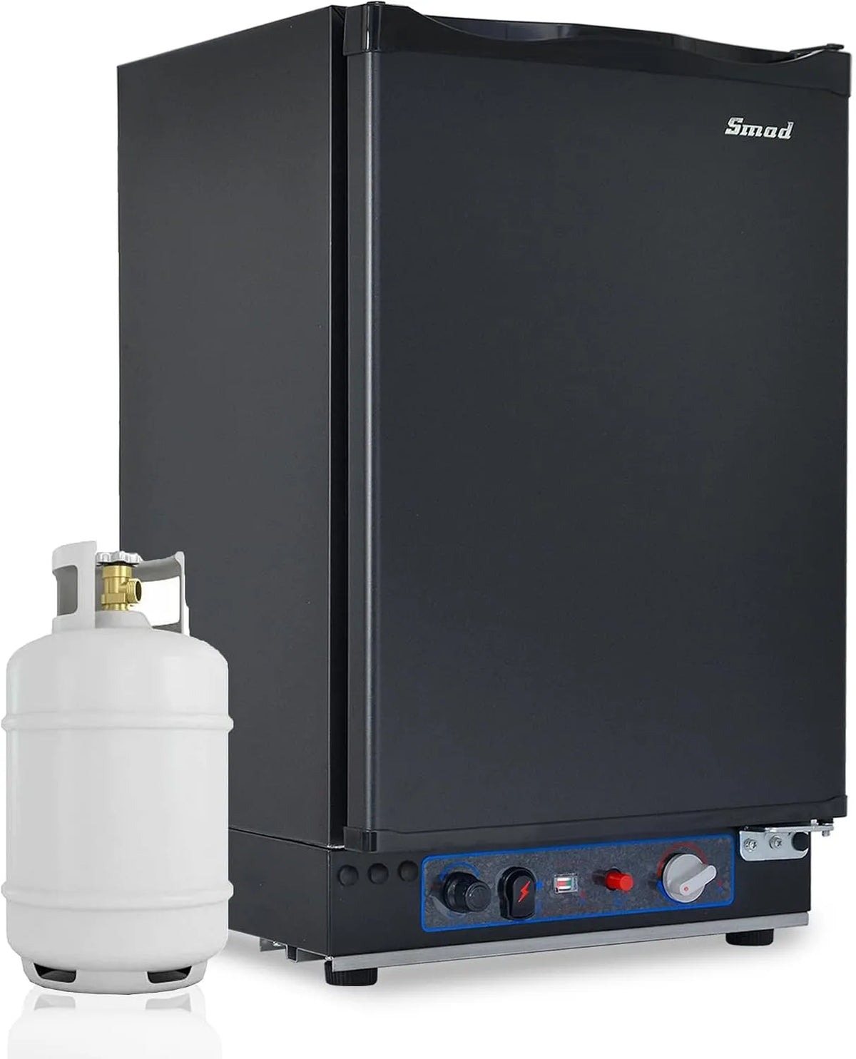 Smad, Minikøleskabe, Camping Gas Køleskab 12V 230V, 40L, 0-10 ° C, Stille Absorber Autocamper Køleskab, Sort, 12V, 230V