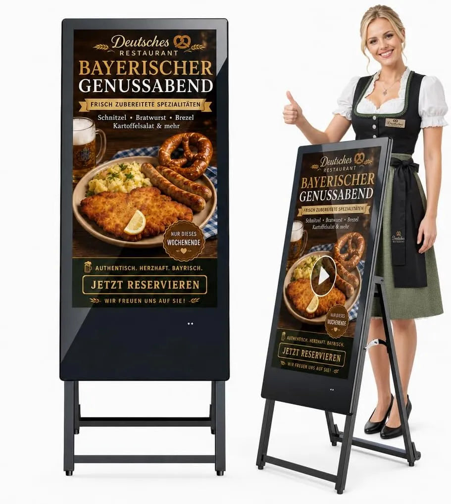 MWE, Gem skilte og reklamer, 32 tommer Interiør Digital Customer Stopper, LCD Reklamedisplay Digital med, Sort