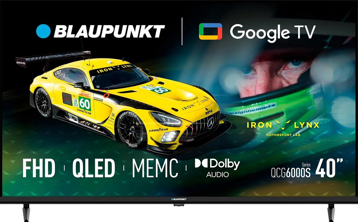 BLAUPUNKT 40-Zoll 40QCG6000S, TV'er, BLUPUNKT QLED 40- tommer Fuld HD Google TV med HDR10, Smart TV, Wi- Fi og, Sort, QLED, FULL HD, 200x200 mm