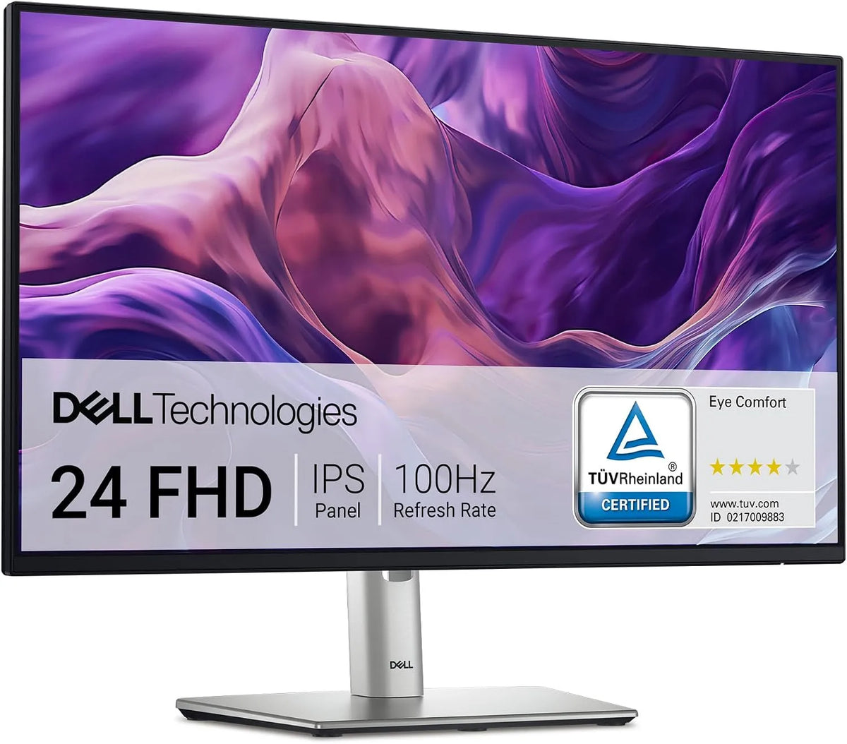 Dell P2425H, Skærme, 24 tommer Fuld HD (1920x1080) Monitor, 100Hz, IPS, 5ms, 99% sRGB, USB-C, Sort, 1920x1080, 15W