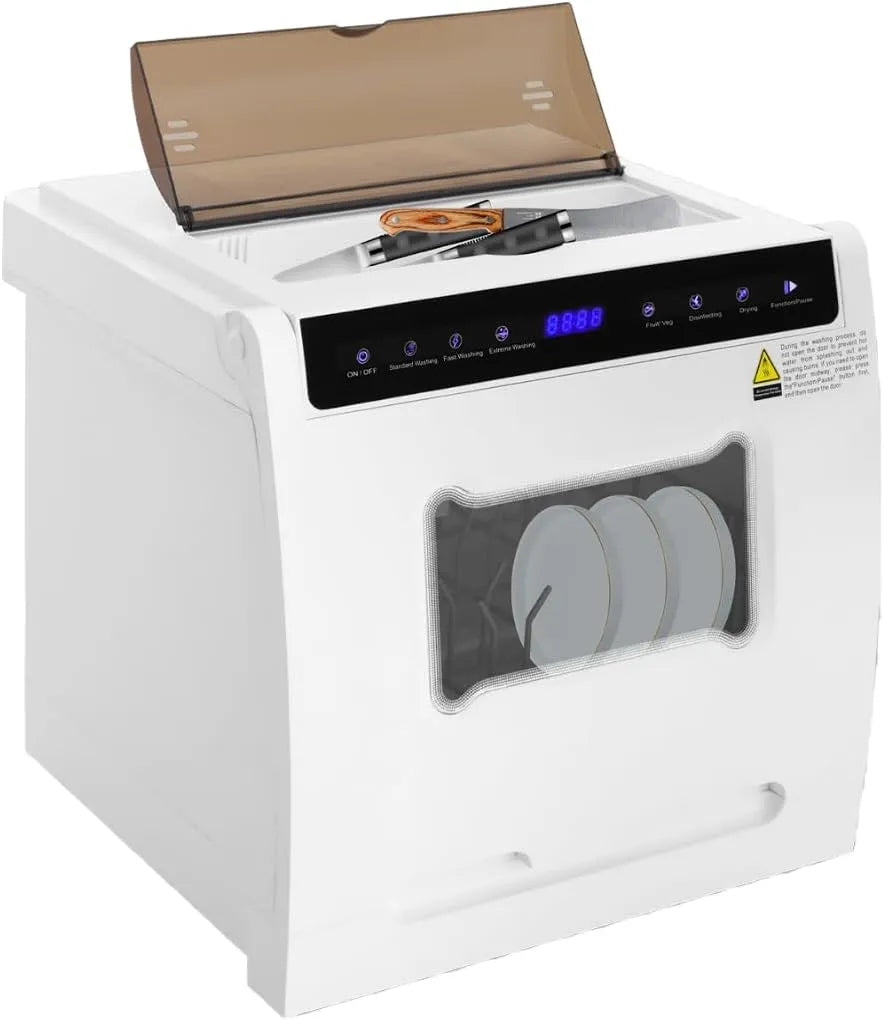 Armanyya 360-Grad-Drehung, Bordopvaskemaskiner, Mini opvaskemaskine, bærbar, multifunktionelle, 6 programmer, rengøring med 360, Hvid, 360 g, 4 v