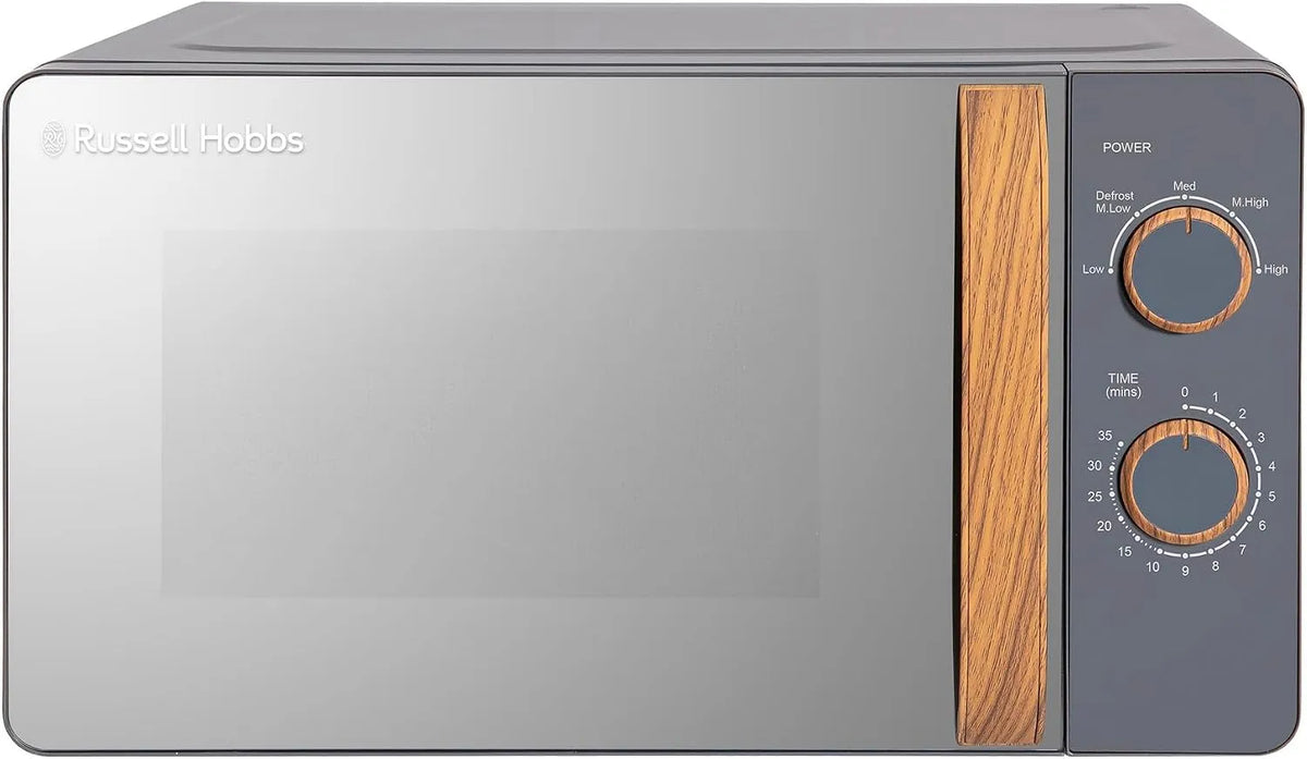 Russell Hobbs RHMM713G, Solo-mikrobølgeovne, Manuel mikrobølgeovn i kompakt skandinavisk stil, 5 effektniveauer, håndtag og, Grå, 713G, 17 L