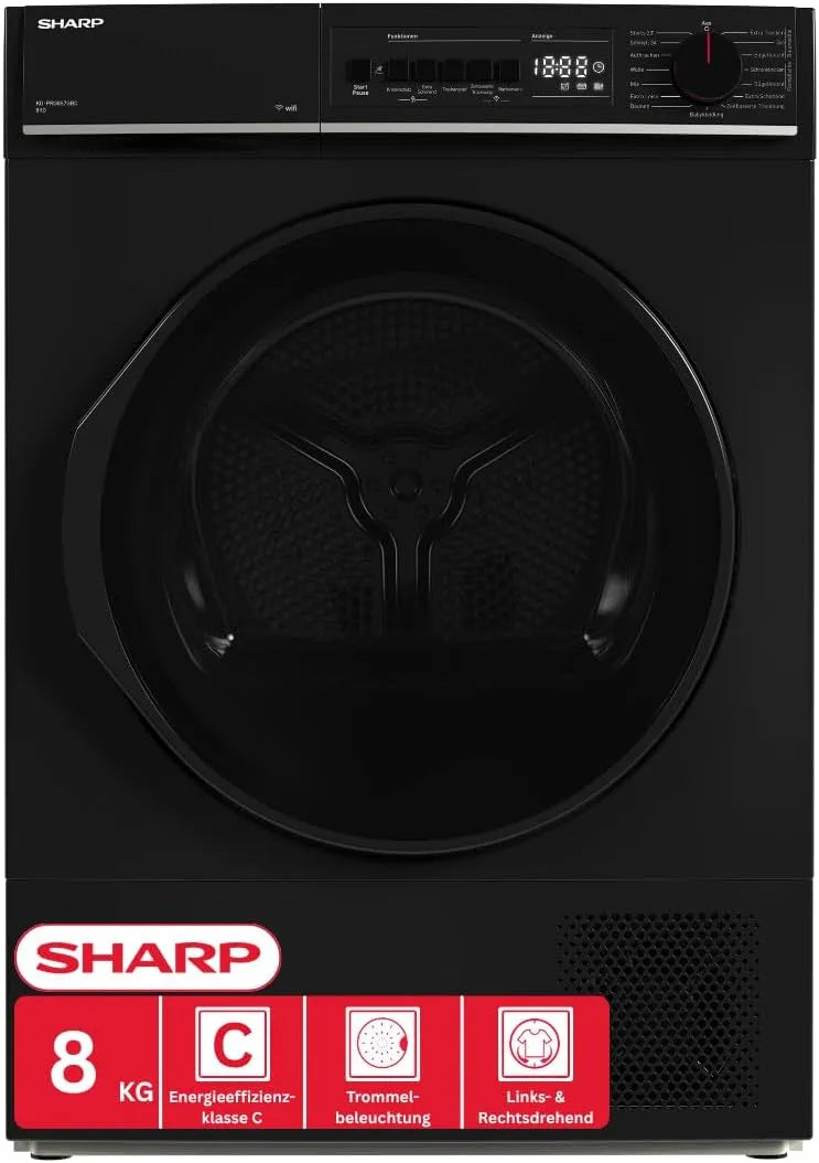 SHARP 20-Minuten-Schnelltrockenprogramm KD-PRO8S7GBC-DE, Varmepumpetørretumblere