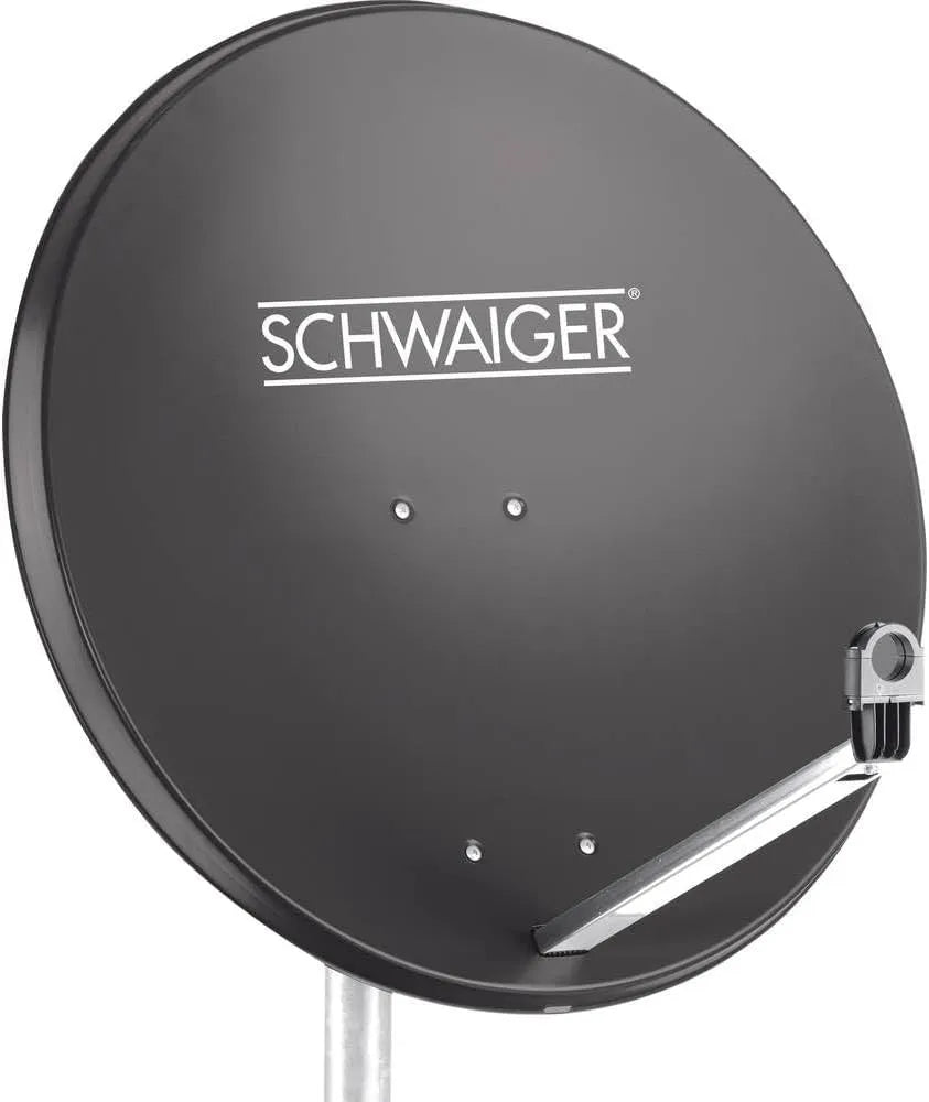 SCHWAIGER SPI996.1, Satellitretter, SWIFT STAL SAT spejl i stål, (diameter 85 cm), Sort, 85 cm, 38, 5 dB, 76 mm, 12, 75 G