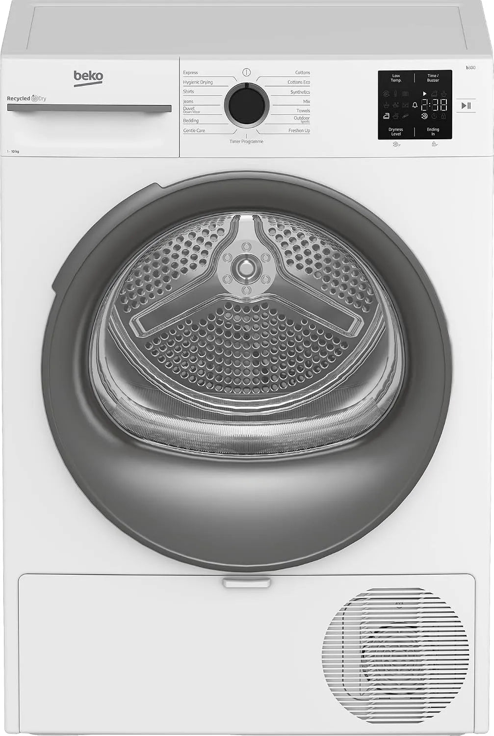 Beko BM3T30210W1, Varmepumpetørretumblere, tørretumbler, 10 kg, frontloader varmepumpe tørretumbler, hygiejne tørring &, Hvid, 30210W