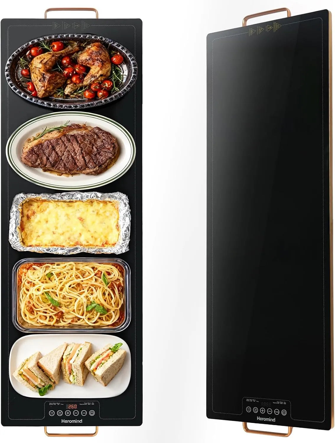 Heromind, Varmeplader, Varmeplade 100x35 cm, 450W Elektrisk varmeplade, berøringsbetjening, Til kommercielle, Sort, 100x35 cm, 450W, 5mm