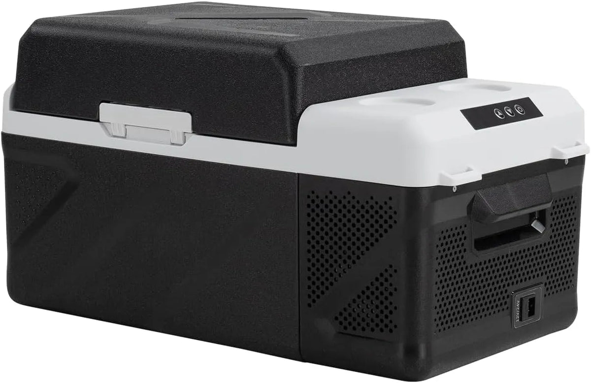 zcamp 12/24v KM20, Køleskabe, 20L Kompressorkøleskab Auto Mini Køleskab Elektrisk bærbar campingkøleboks 12 /, Hvid, 24v, 20L, 1 x 2, 45 dB