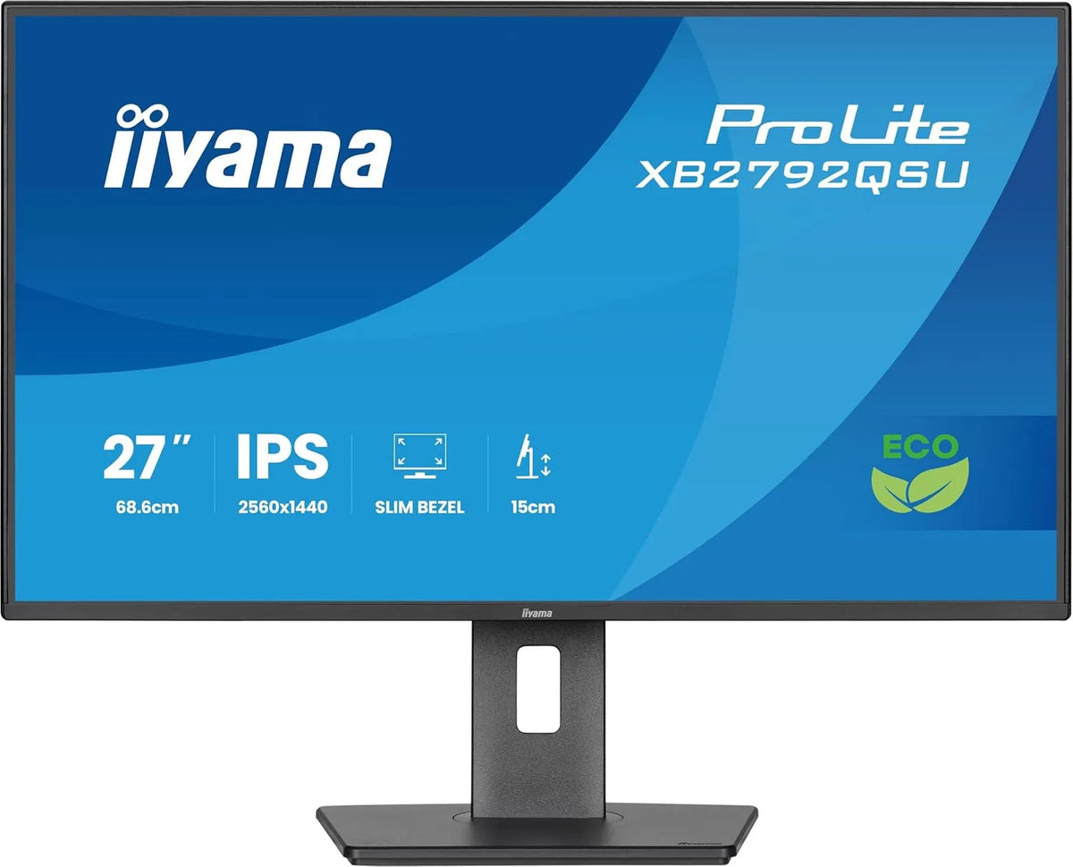 iiyama XB2792QSU-B1 XB2792QSU, Skærme, Prolite - B1 68, 6cm 27 'IPS LED monitor QHD 120Hz HDMI DP USB3.2 Slim- Line, Sort, 68, 6cm, 27 ', 120Hz