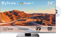 SYLVOX DVB/T2/S2 1080P, TV'er, 24- tommer 12V TV til autocamper, Smart Google TV med DVD-afspiller, FHD, uden, Sort, 12V, 32V, 4G, 5W