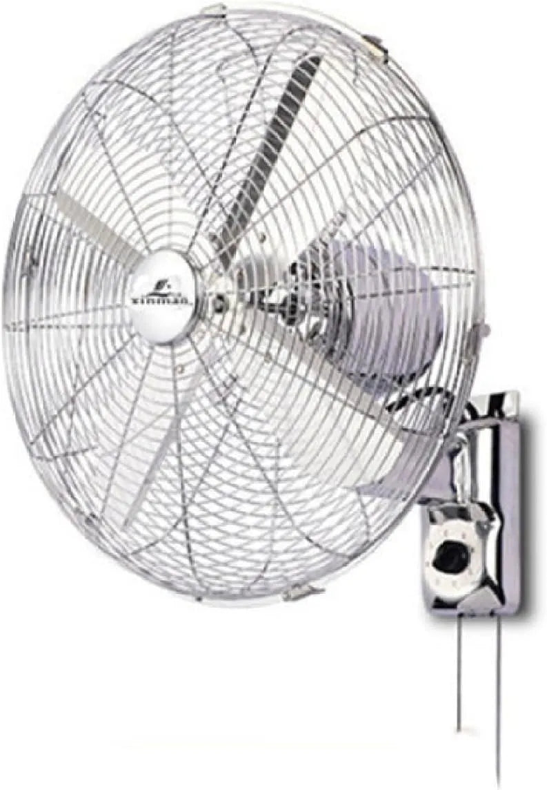 JHOMHF 3-Gang-Wandmontage 3-hastighed, Vægtlodder, Metal vægventilator i retro stil med fjernbetjening, mekanisk vægmontering, Hvid, 30, 5 cm