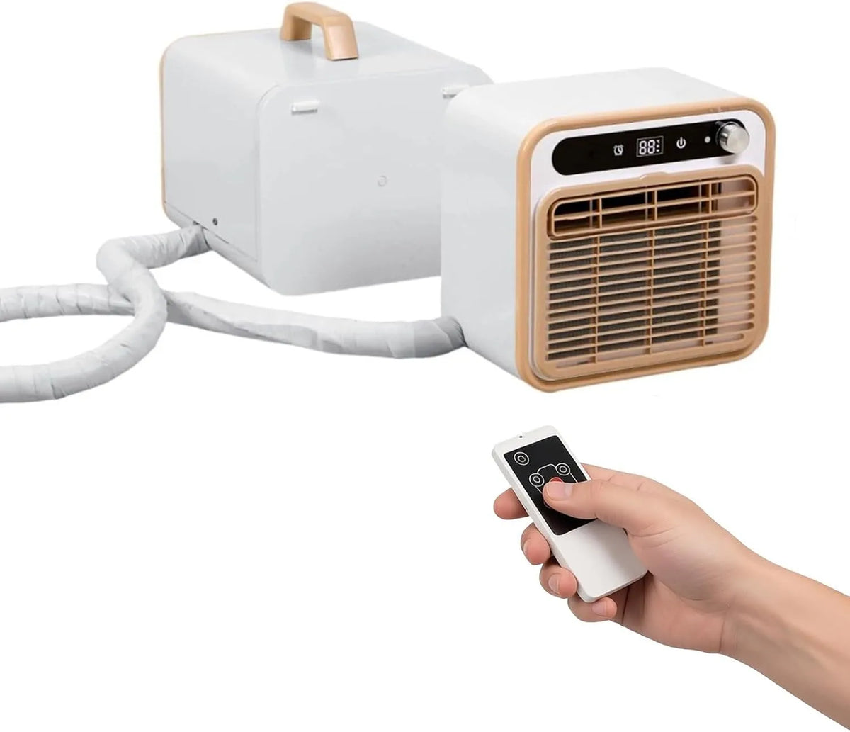 GIZMIT WiFi-1m, Mobile klimaanlæg, Bærbar split aircondition, rolig 1500W enhed, touchscreen fjernbetjening og WiFi, Hvid, 1500W, 2, 4 G