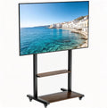 unho, Stativfødder, TV stand Rollable, TV stand fod højde justerbar med hylde, TV stand holder, Sort, 40 ', 100', 800x600mm, 100kg
