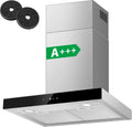 TopStrong, Væghængte emhætter, range hætte 60cm, A + + + hætte cirkulerende luft / udstødningsluft med 450 m3 /, Sølv, 60cm, 9, 5 kW, 61 dB
