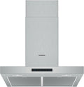 Siemens LC66BBM50 iQ300, Væghængte emhætter, sortiment ekstraktor hætte / væg hætte / 60 cm / LED belysning / Ekstremt stille, Sølv, 60 cm