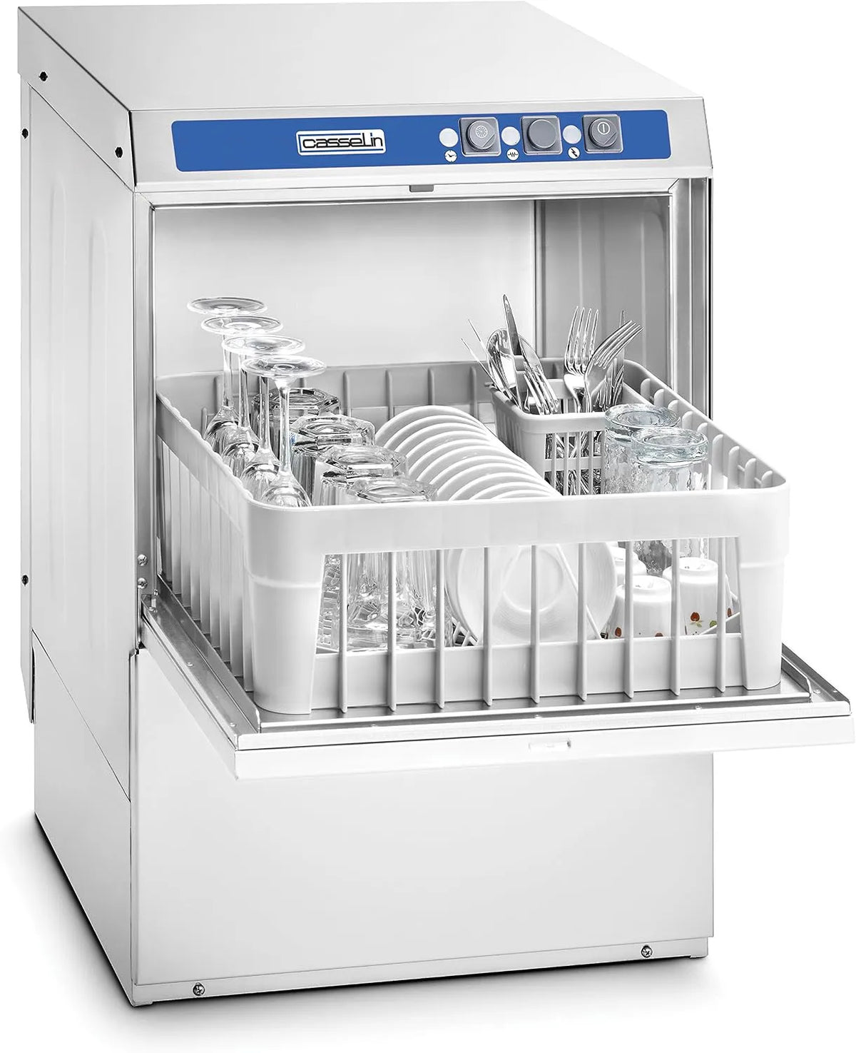 Casselin, Opvaskemaskiner, glasopvaskemaskine af rustfrit stål 3200W - i 3 forskellige indvolde, prægning, Sølv, 3200W, 3 v, 350 x 350 mm