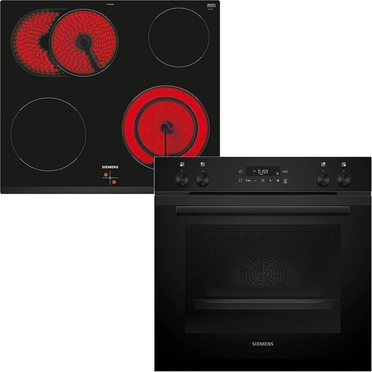 Siemens PQ211KAAB iQ300, Komfursæt, build- in komfur sæt, Integrable Kove- madlavning felt kombination 60 cm bred, Sort, 60 cm, 21 cm, 631G