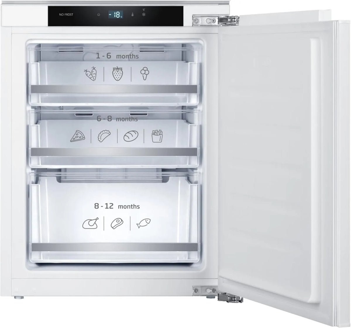 Amica, Fryseskabe, EGSX 321 210 Fryser, 712 mm niche, fastdørsteknologi, energieffektivitetsklasse D, Hvid, 712 mm, 556 mm, 550 mm, 144, 78 kW