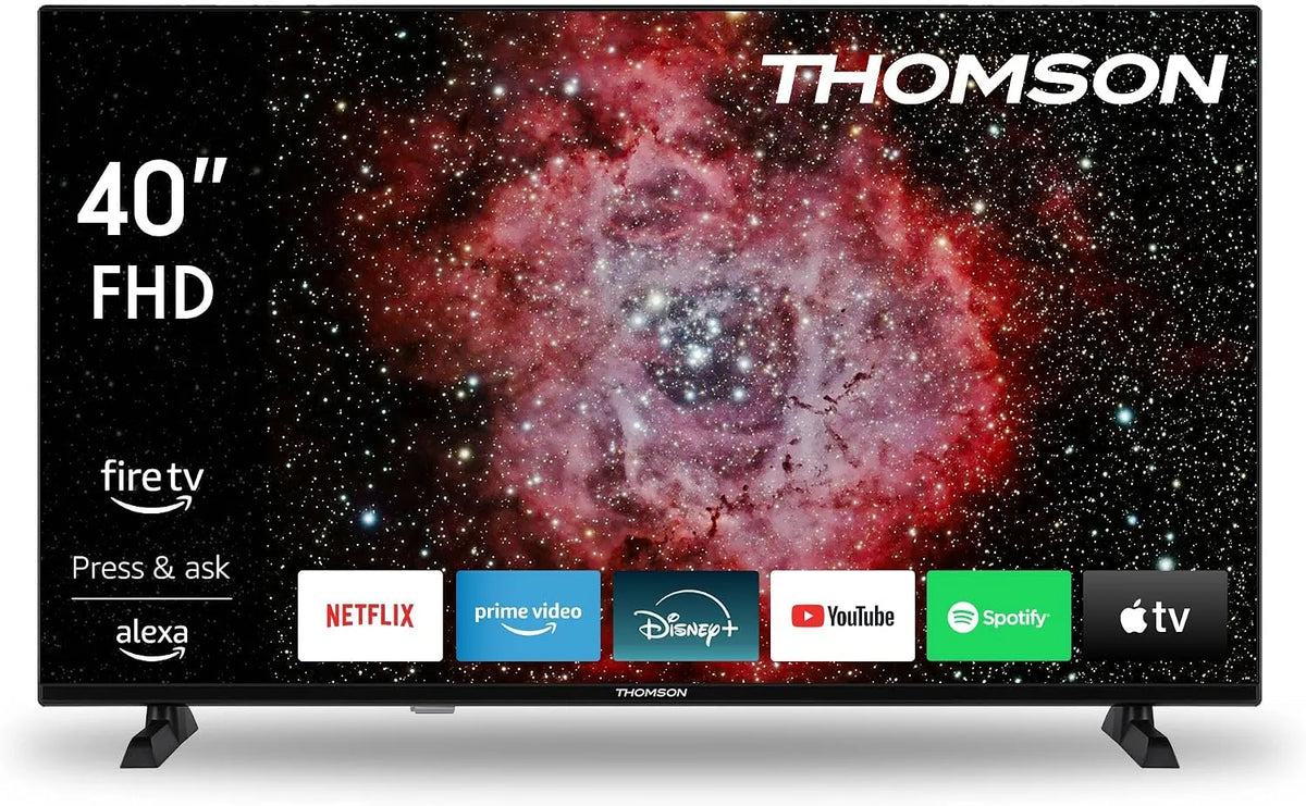 Thomson DVB-T/T2/C/S/S2 HDR10, Smart-tv, 40 tommer (100 cm) FHD Smart Fire TV, Alexa Voice styring, Triple Tuner (DVB-T /, Sort, 100 cm