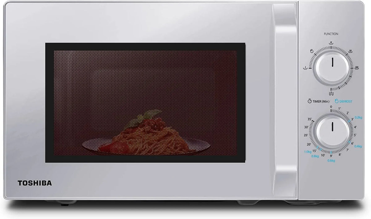 TOSHIBA MW2-MG20PF, Mikrobølgeovne med grill, (SL) Mikrobølgeovn med sprød grill og kombination madlavning funktion, 5, Sølv, 1000 W, 800W, 20 L