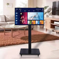 IYUESQ, TV-borde og lowboards, Mobile hjul TV vogne, højdejusterbare, elegante hjørne støtter, soveværelser, Sort, 100 kg, 220 l, 400 x 400 mm
