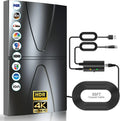 TE-Voze 600Km 1080P, DVB- T og DVB- T2 antenner, + Kraftfuld indendørs TV antenne +, 2026 indendørs TNT antenne med den mest, Sort, 8K, 4K