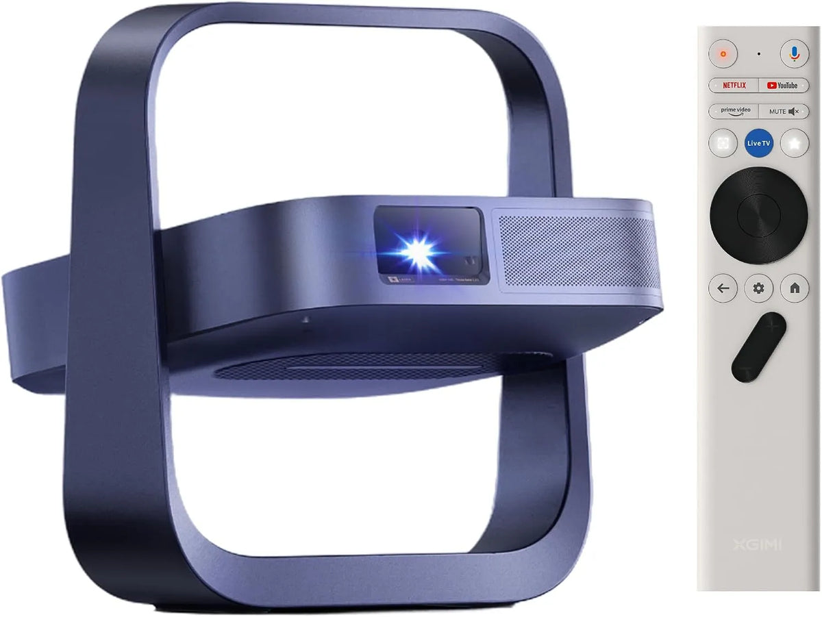 XGIMI 1080P, Projektorer, Elfin Flip Laser Portable Beamer med Google TV & Netflix, Sort