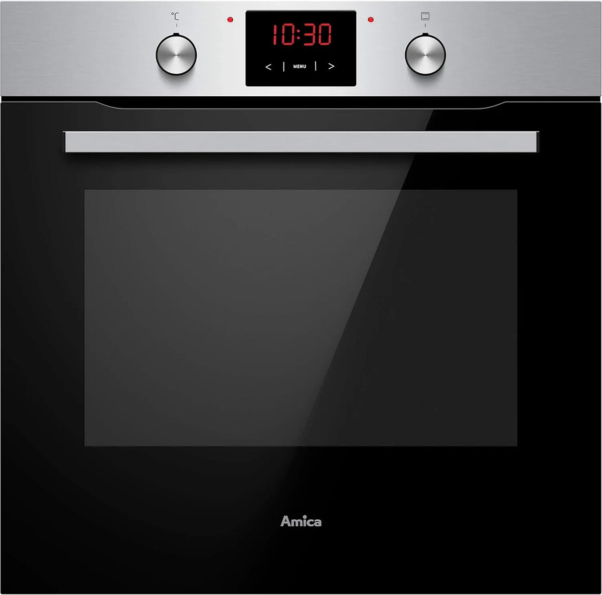 Amica, Ovne, ABE 9430 E Bygge- i ovn med cirkulerende luft / rustfrit stål / timer / XXL, Sølv, 3 l, 5 x 59, 5 x 57, 5 cm