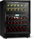 Klarstein, Vinskabe, VeroSteel underbygning vin køleskab - tozone vin køleskab til 43 flasker, Sort, 43 v, 146 kW