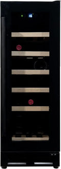 Vinata WK-60A-VG WK-60A, Vinskabe, VG med sort dør- 18 flasker Vin klimaanlæg Vin køleskab, stål glastræ, sorte, Sort, 22 g
