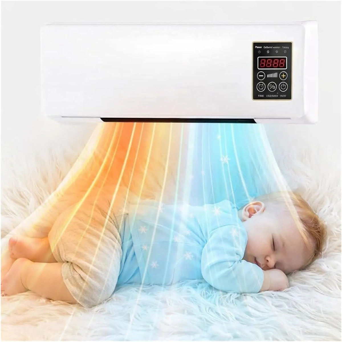 KHUKHU, Mobile klimaanlæg, 2026 Ny aircondition ventilator, bærbar klimaanlæg F på, multifunktionel væg, Hvid, 60 W, 45 dB, 11 cm