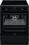 AEG Hob2Hood CIB6499APB, Kogeplader, stående komfur med induktionskogetop 60 cm / / Pyrolyse - Self-rengøring /, Sort, 60 cm