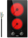 Karinear, Kogeplader, komfur 2 kogeplader uden stik, roterende knop, 3000W installation, Sort, 3000W, 30CM, 27cm, 49cm