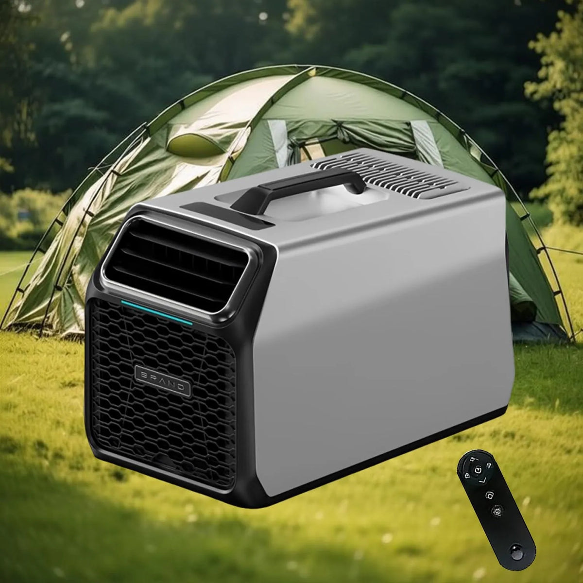aigahealzhou, Luftkonditioneringsanlæg, Camping aircondition 3500 BTU med ægte kompressor, bærbar aircondition til telt, Grå, 3500 BTU, 1100 W
