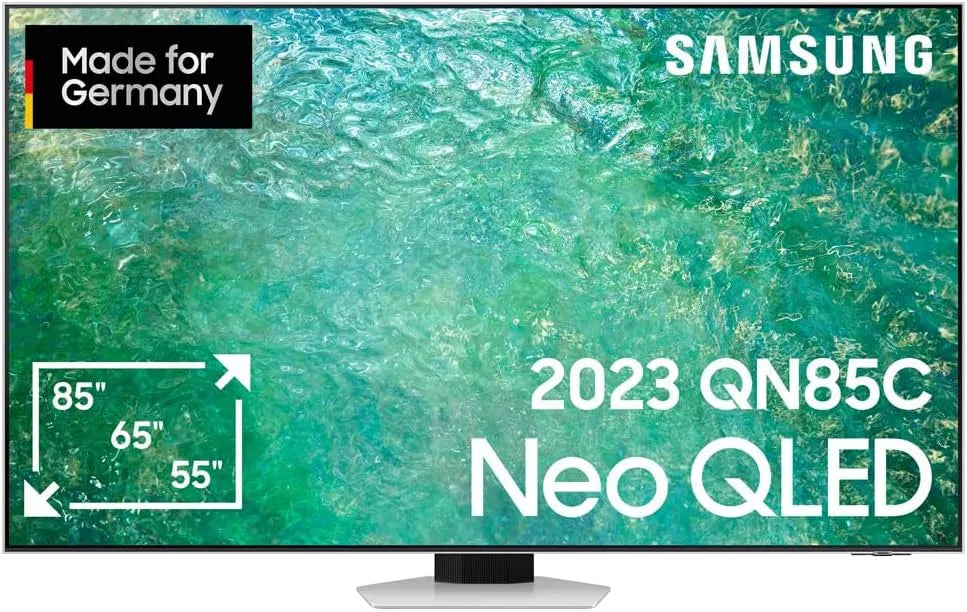 Samsung QN85C 75-tommer, TV'er, Neo QLED 4K TV (GQ75 ATXZG, tysk model), Neo Quantum HDR, Neurale Quantum, Sort, QLED, 4K, 2 V, 995G