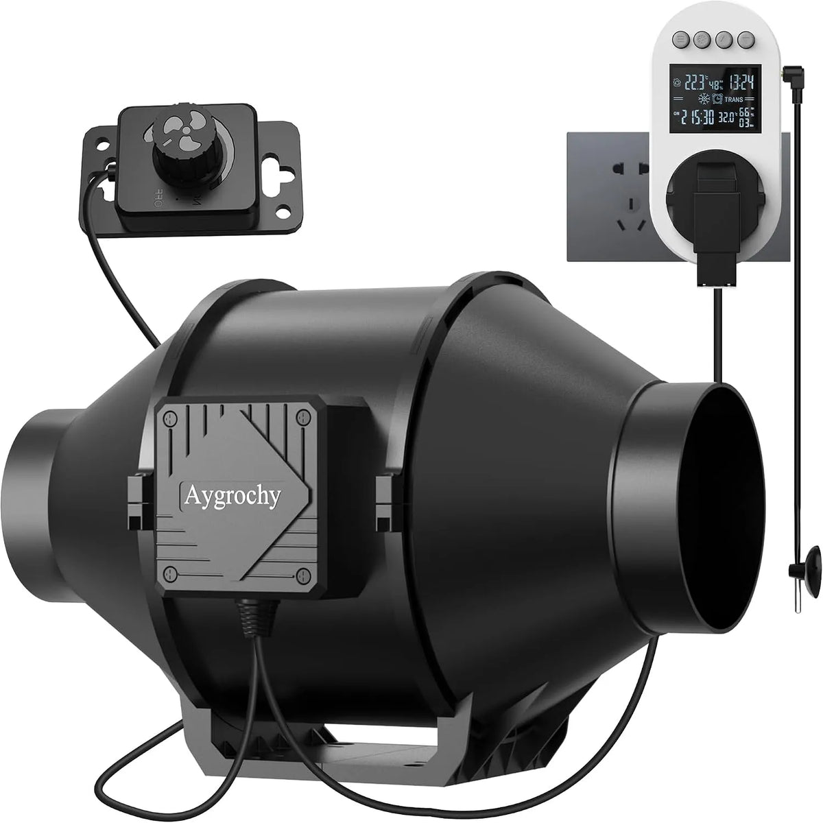 Aygrochy Rohrventilator100mm Fan100mm, Batalventilatorer, Tube, Til ventilation og udstødning, Hvid, 100mm, 30W