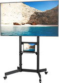ECOTINY, Stativfødder, Robust mobil tv stand til 55-100 tommer TV op til 75KG, Sort, 75KG, 5 kg