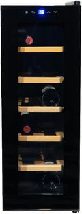 Vinata, Vinskabe, Vinkøleskab med sort dør - 12 flasker, Sort, 18 g, 273mm, 550mm, 742mm