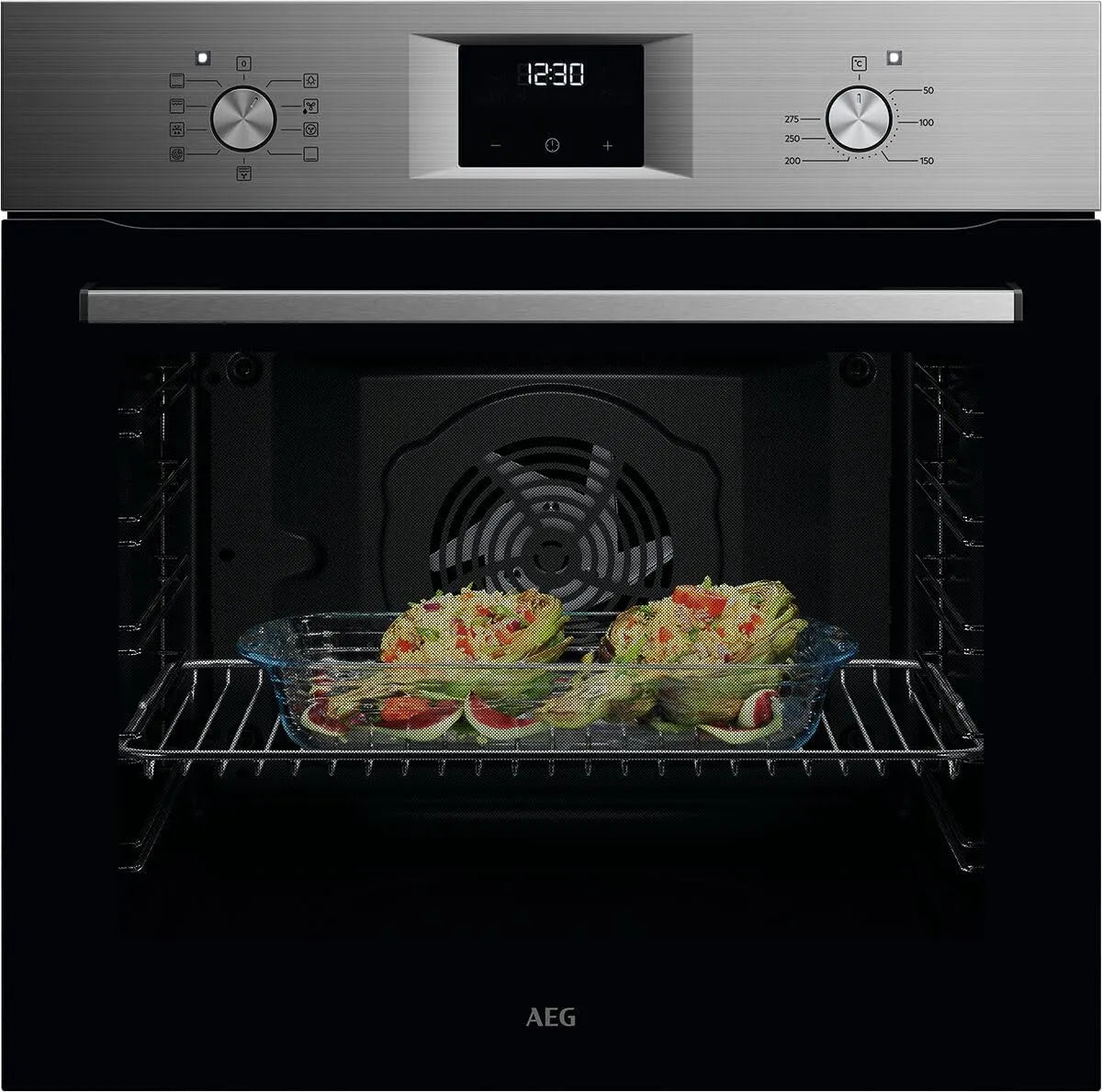 AEG OU5AB20ZSM, Ovne, Bygning-i Bagning Ovn - Serie 5 med ring varm luft: ensartet madlavning, Sølv, 72 l, 1L