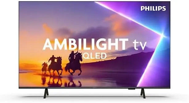 PHILIPS 43PUS8450, Tv-afspillere og dvd-afspillere, 12 AMBILIGHT sort, Sort, 4K, QLED, 2 x 10 W