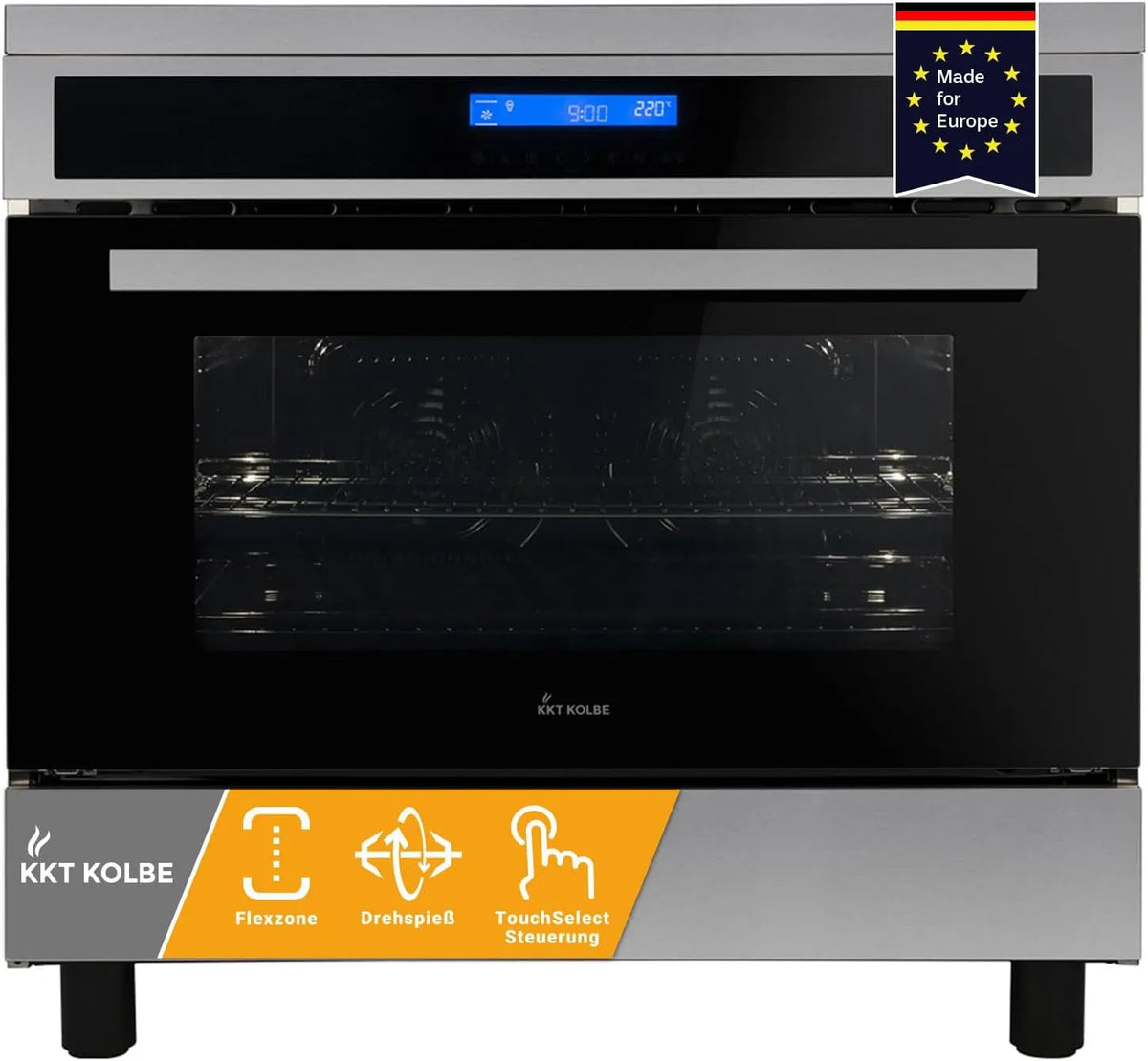 KKT KOLBE CC9001IND, Komfurer, Kogecenter, 90 cm, induktionskogetop, Sort, 108 l, 1 G, 3000W