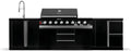 GORILLER, Propangrills, ® BLACKBACK M4 Udendørs køkken, XXL gaskromat med vask, ekstra arbejdsflade og, Sølv / sort, 8mm, 82 x 46 cm, 30, 2 kW