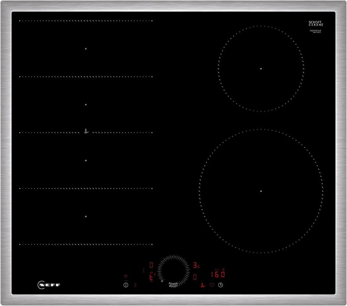 Neff T66SHE4L0, Kogeplader, N 70, induktionsspole, selvtilstrækkeligt glas-keramisk spole 60 cm bred, twist, Sort, 4L, 60 cm