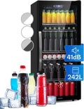 Klarstein, Drikkevarekøleskabe, Beersafe Beversafe Køleskab 242 L - Køleskab med glasdør, sort, 242 L, 38 dB, 55 x 129, 5 x 60 cm