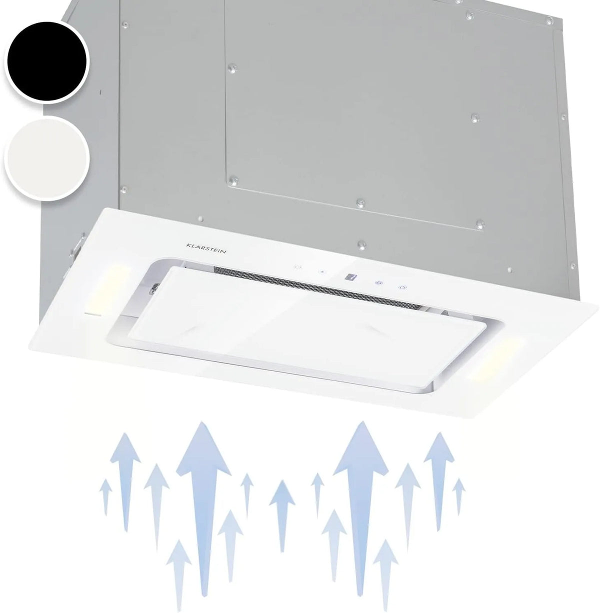 Klarstein, Væghængte emhætter, Clearstone Hector range hætte bygning-i hætte - område hætte, understruktur, Hvid, 52 cm, 190 w, 50 cm, 27, 5 cm