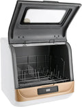 meiliwmlo, Bordopvaskemaskiner, Bærbar opvaskemaskine Bordopvaskemaskine Mini Opvaskemaskine Gemmer en masse vand, Guld, 220V, 800W, 50 Hz