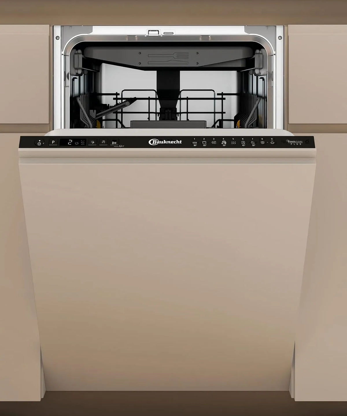 Bauknecht BK6IC11BS7LA0, Opvaskemaskiner, 60 cm, Fuldt integreret opvaskemaskine (45 cm) / ActiveDry / Sensor Program / PowerClean, Sølv, 7L