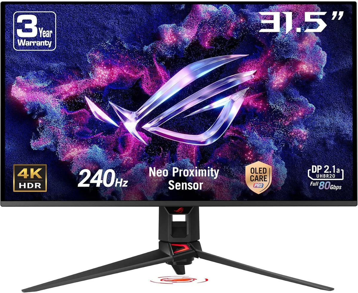 ASUS PG32UCDMR, Skærme, ROG Swift 32 tommer 4K QD- OLED gaming monitor, Sort, 4K, OLED, 3840 x 2160, 240 Hz